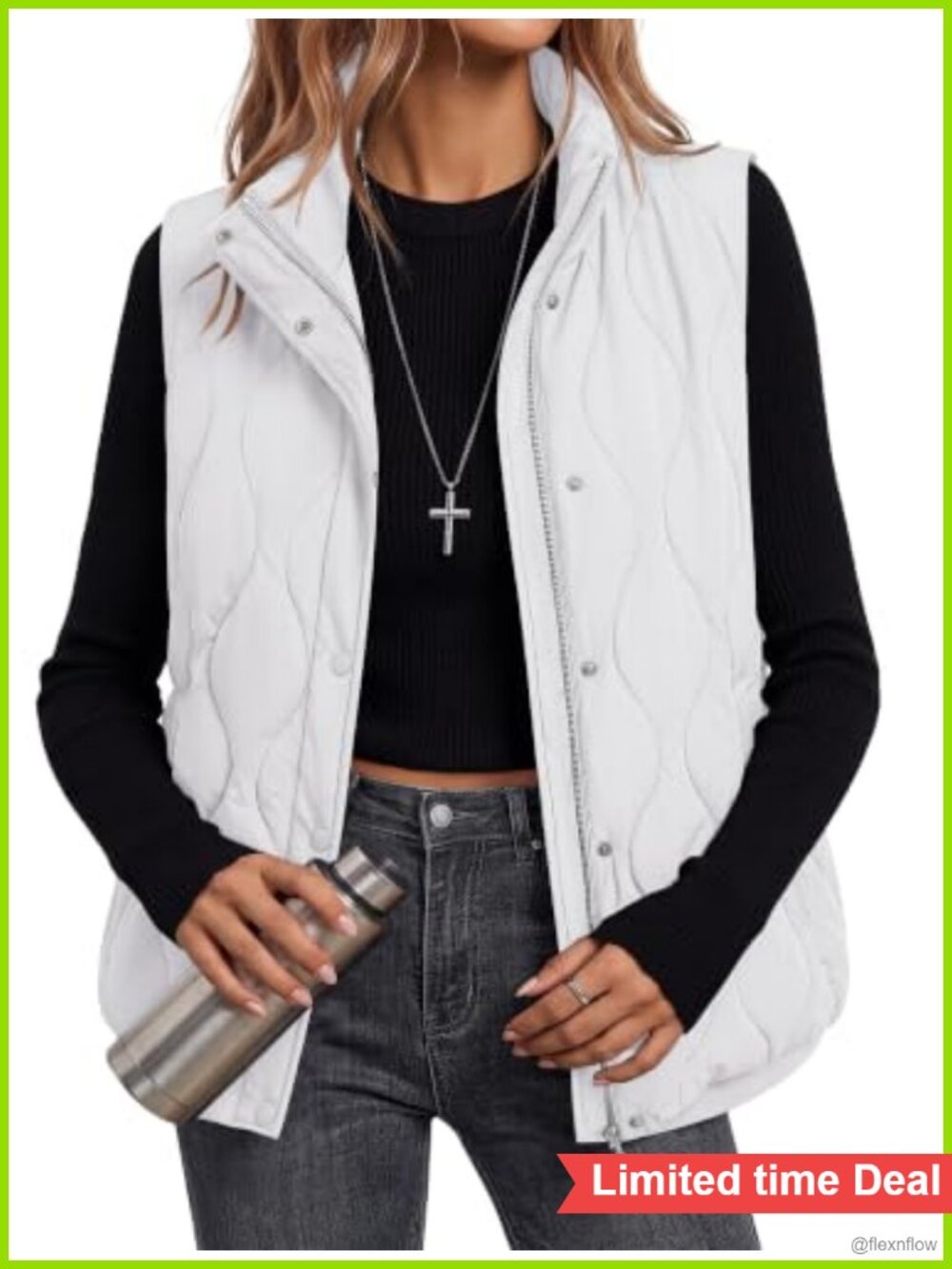 Women's Lightweight Quilted Zip-Up Puffer Vest Sleeveless
